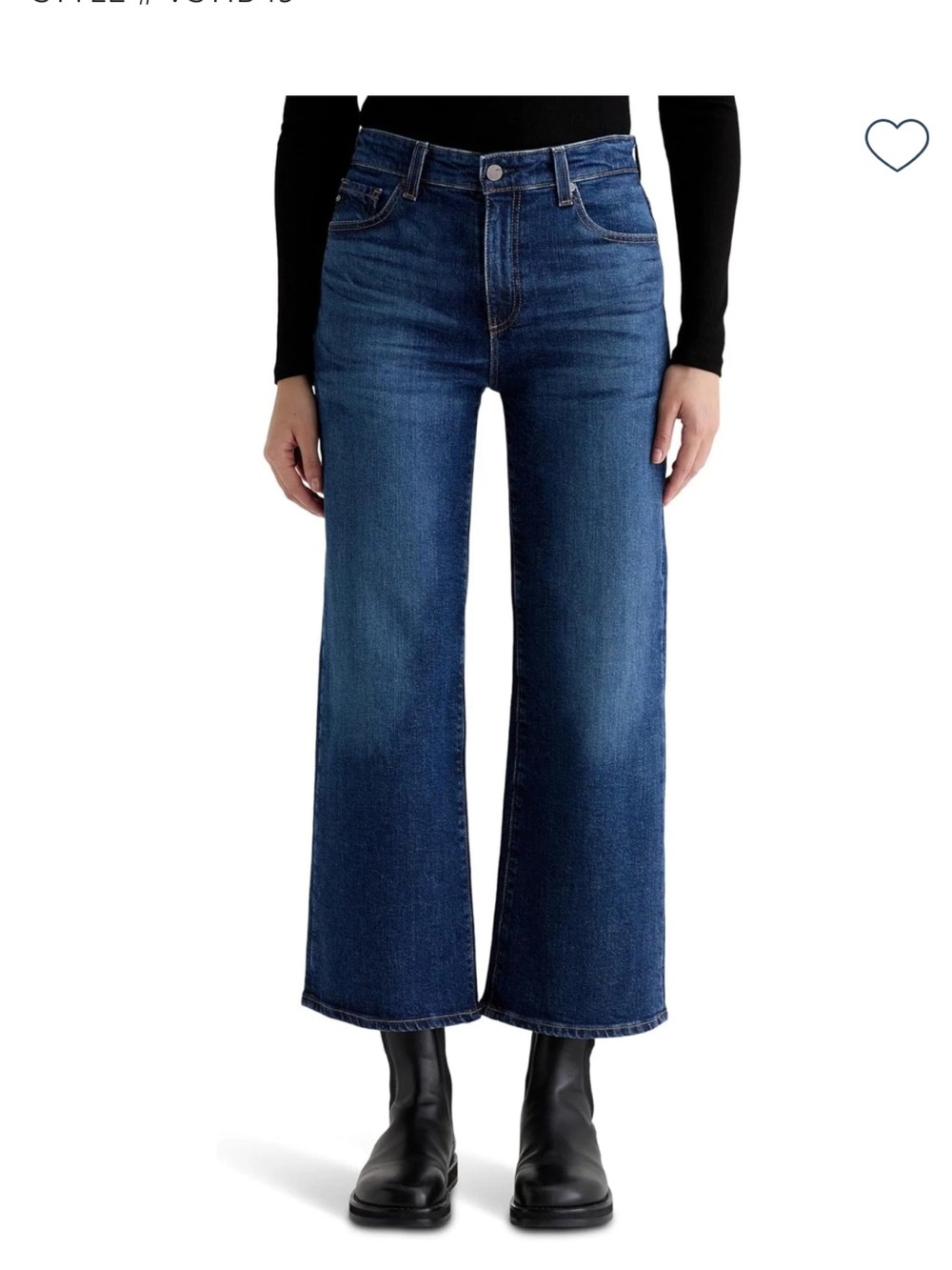 AG Saige Wide Leg Crop Jeans Mid Rise Size 30 Minimalist
